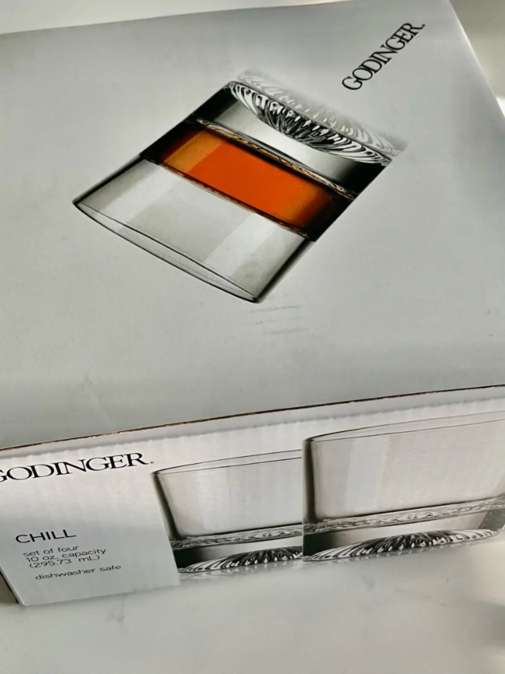 NIB GODINGER SET OF 4 COCKTAIL GLASSES 10oz. Each
